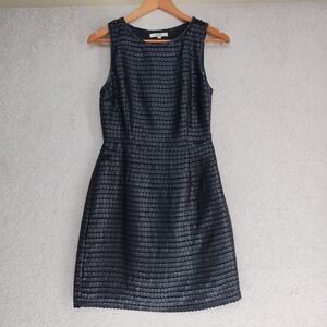 BB Dakota Dress Womens 4 Black Layered Circle Texture Sleeveless A-Line